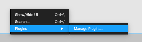 Manage plugins menu