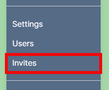 Invites menu button